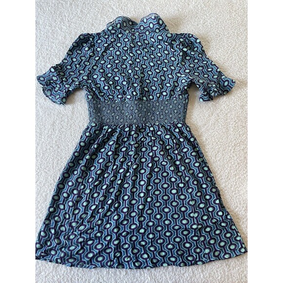 Urban Outfitters Blue Teal Retro Style Mini Dress Short Sleeve Size Small NWOT - Picture 5 of 10